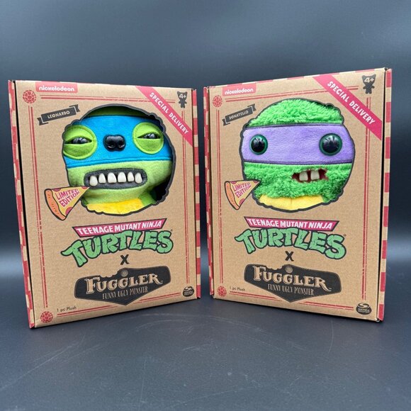 Fuggler Teenage Mutant Ninja Turtles TMNT Donatello & Leonardo Plush Ugly - Picture 1 of 8